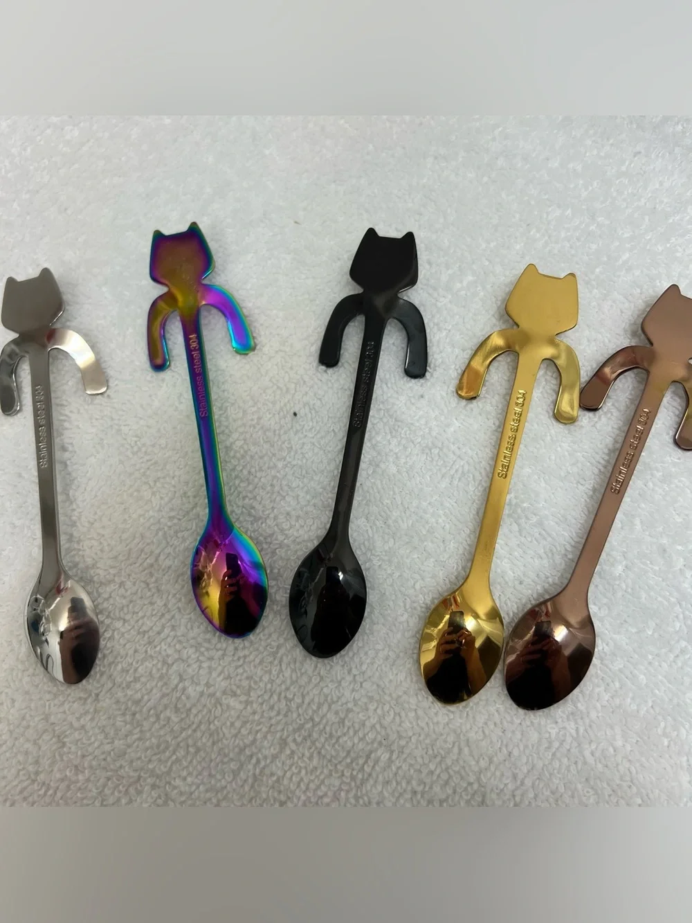 Unbranded Stainless Steel Set of 5 Tea Spoons